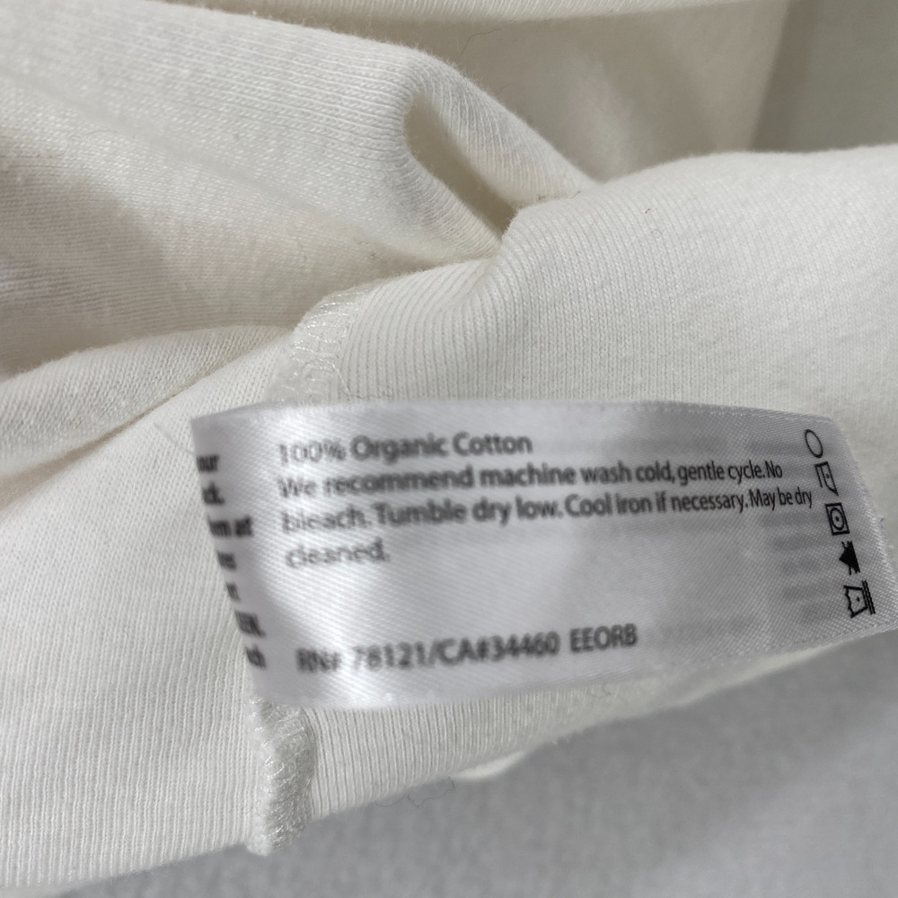 EILEEN FISHER Tank Top L Organic Cotton Ribbed Jersey Cami Slim Scoop Neck White - Picture 7 of 11